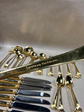 Gold Tone Supreme By Towel Flatware Set - 45 Pieces