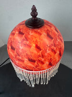 Tiffany Style Boudoir Lamp with Glass Beaded Shade (WORKS)