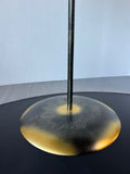 Brass Tone Tall Metal Lotus Pillar Candle Holder