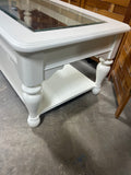 Cream Tone Coffee Table with Glass