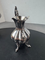(C) Reed & Barton MCM Vintage Winthrop Silver Plate Large Creamer & Double Handled Sugar Bowl with Lid