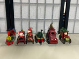 Assorted Ornaments: Cars/Trucks/Wagon/Train. 6 pc