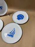 Nautical Melamine Style Salad Plates - Set Of 4