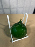 Transparent Emerald Green Hand Blown Glass Ornament, 3" diameter (B), 3 Available, PRICED INDIVIDUALLY