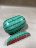 Small Folk Art Watermelon With Slice Cutout - Signed (B)