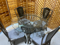 Metal/Glass Dining Table with (4) Chairs ****READ DESCRIPTION CAREFULLY***