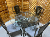 Metal/Glass Dining Table with (4) Chairs ****READ DESCRIPTION CAREFULLY***