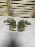 Tall Weighted Brass Eagle Head Bookends