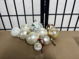 10 pc Cream/White Tone Ornaments, Lot G