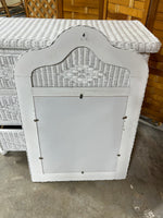White Wicker Dresser with Mirror