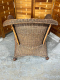 Brown Rattan/Wicker Chair with Cushion