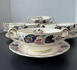 18-Piece Grindley Marlborough England Strathcona Cream Soup Bowls & Saucers Set