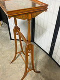Vintage Edwardian Style Stand/Side Table with Glass (Reproduction by Courtesy of Mr. Henry Ford/Colonial Mfg. Co, Zeeland, Michigan)