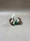 Wagner Handwork Mini Flocked Poodle With Dog Bed