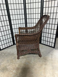 Brown Wicker Chair, No Cushions