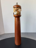 Seashell Accented Stainless Steel & Wooden Pepper Mill (WORKS)