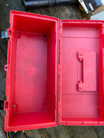 Red Plano Tackle/Tool Box w/a few items inside