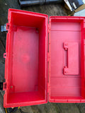 Red Plano Tackle/Tool Box w/a few items inside