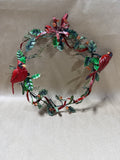 Small Metal Cardinal Holiday Wreath