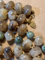 Miriam Haskell Polished Stone Beaded Necklace