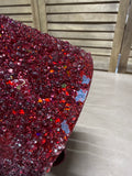 Trio Of Red Beaded Cone Christmas Trees By Crate & Barrel