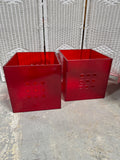 Pair of IKEA Lekman Red Plastic Storage Boxes