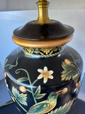 Oriental Accents Floral Bird Ceramic Vase Lamp (WORKS)