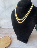 Double Layered Vintage Faux Pearl Necklace