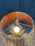 Lightweight Faux Bamboo Floor Lamp with Rattan Shade (WORKS)