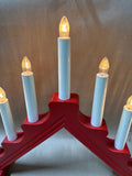 Scandinavian Style Red Wood Arched Window Lights