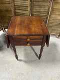 Rustic Drop Side End Table with 2 Drawers