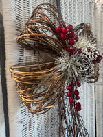 Grapevine Christmas Bow Decor