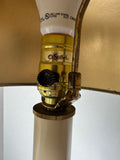 Stiffel Brass Candlestick Lamp with Reptile Leather Shade (WORKS)