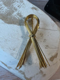 Wire Ribbon Gold Tone Brooch