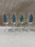 Christmas Tree Wine Glasses In Box (B)