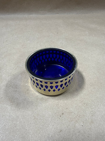 EPNS Art Deco Cobalt Blue Salt Cellar // 2 Available // *** PRICED INDIVIDUALLY***