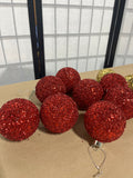 Shimmering Red and Gold Plastic Ornaments, 13 pc
