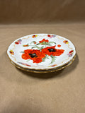 Pair Of Poppy Floral Decorative Plates
