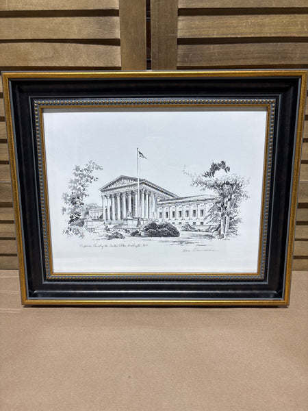 Supreme Court of the U.S. Sketch by Don Cannavaro; Signed Print