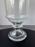 Large Clear Glass Pedestal Hurricane Vase