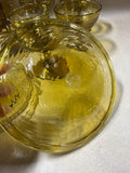 10 Piece Amber Blown Glass Desert Plates And Wine Glasses