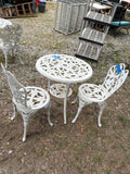 B-Cast Metal White Garden/Patio Bistro Set, Three Pieces