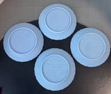 4-Piece Fenton Blue Satin Bicentennial Complete Commemorative Plate Set