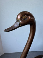 Bronze Tone Brass Large Vintage Swan Planter