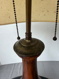 Danish Style Vintage Wooden Double Switch Table Lamp (WORKS) AS IS (READ DESCRIPTION CAREFULLY)