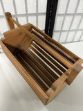 Wooden Slat Basket with Swing Handle