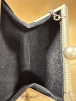 Small Silver Metal Formal Clutch