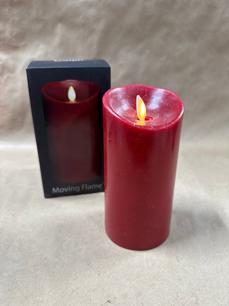 (F) Liown Battery Operated Red Moving Flame 6” Scented Candle WORKS