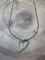 Silver Tone Necklace with Heart Pendant