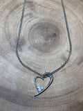 Silver Tone Necklace with Heart Pendant